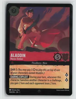 Aladdin - Heroic Outlaw 104 Cold Foil The First Chapter Disney Lorcana - Image 1