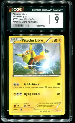 CGC 9 Pikachu Libre Half Deck XY Trainer Kit 2016 Pokemon Card #14 - Image 1