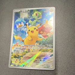 Pokemon Pikachu Promo Full Art Holo SVP Black Star 027 60HP 30+Atk Card - Image 1