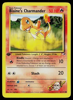 Pokemon Card - Blaine's Charmander Gym Heroes 61/132 Common 1st Edition - Image 1