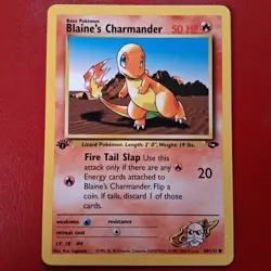 Blaine's Charmander 60/132 Gym Challenge Regular First Edition Pokemon Card LP - Image 1