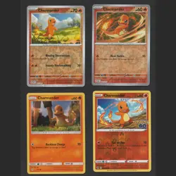 Charmander Pokemon Card Collection Set of 4 Reverse Holo & Holo Cute Cards Fire - Image 1