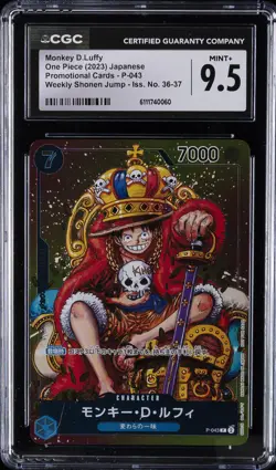 2023 ONE PIECE JPN PROMO CARDS #P-043 MONKEY D. LUFFY CGC 9.5 - Image 1
