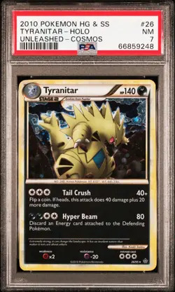 Tyranitar 26/95 Cosmos Holo Unleashed Pokemon Card PSA7 - Image 1