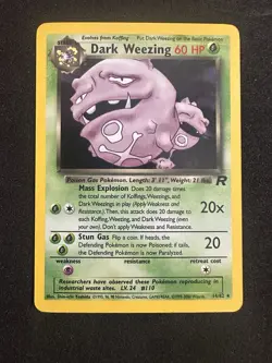 Dark Weezing 14/82 - Team Rocket Set Holo Rare Pokemon Card TCG NM- - Image 1