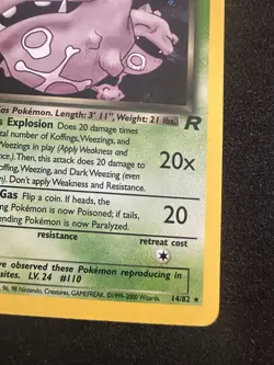 Dark Weezing 14/82 - Team Rocket Set Holo Rare Pokemon Card TCG NM- - Image 4