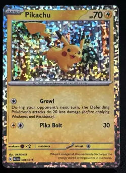 Pikachu 006/015 Holo - McDonald’s 2023 Pokemon TCG Card M23en - Image 1