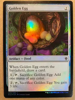 MTG 1x FOIL Golden Egg Throne of Eldraine Pauper Magic the Gathering Card x1 NM - Image 1