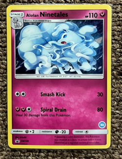 ALOLAN NINETALES SM128 HOLO SUN & MOON BLACK STAR PROMO POKEMON CARD NM - Image 1