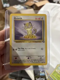 Meowth Pokemon TCG Jungle Card 56/64 1st Edition Common LP - Image 1
