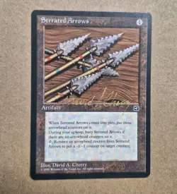Gold Signed Unplayed Serrated Arrows Homelands LP Magic MTG DAVID A CHERRY EDH - Image 1