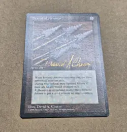 Gold Signed Unplayed Serrated Arrows Homelands LP Magic MTG DAVID A CHERRY EDH - Image 2
