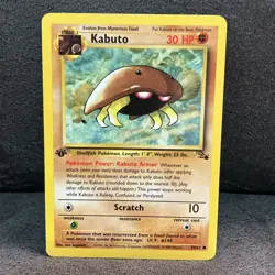 Pokemon TCG Kabuto Fossil 1st Edition Common Card 50/62 NM - Image 1