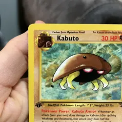 Pokemon TCG Kabuto Fossil 1st Edition Common Card 50/62 NM - Image 3