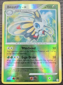 Beautifly 19/130 Pokemon TCG Diamond and Pearl Reverse Holo Moderately Played MP - Image 1