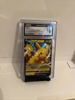 PIKACHU V 2021 POKEMON SWSH BLACK STAR PROMO BOX #SWSH061 PSA 10 - Image 1