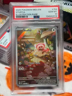 2025 POKEMON MEG EN-MEGA EVOLUTION ILLUSTRATION RARE #154 STUFFUL PSA 10 - Image 1