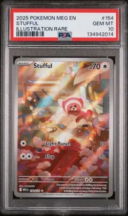2025 POKEMON MEG EN-MEGA EVOLUTION ILLUSTRATION RARE #154 STUFFUL PSA 10 - Image 2