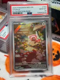 2025 POKEMON MEG EN-MEGA EVOLUTION ILLUSTRATION RARE #154 STUFFUL PSA 10 - Image 5
