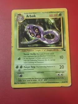 Arbok NM Pokemon 31/62 Fossil Uncommon Grass Evolved Near Mint Unlimited Regular - Image 1