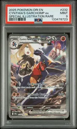CYNTHIA'S GARCHOMP EX Destined Rivals Special Illustration #232 PSA 9 Pokemon - Image 1