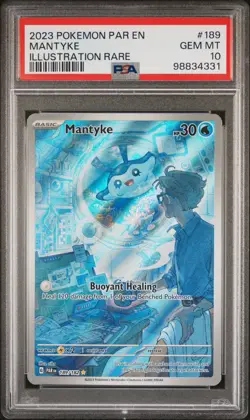2023 POKEMON PAR EN-PARADOX RIFT ILLUSTRATION RARE #189 MANTYKE PSA 10 - Image 1