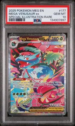 2025 POKEMON MEG EN-MEGA EVOLUTION #177 MEGA VENUSAUR EX PSA 10 - Image 1