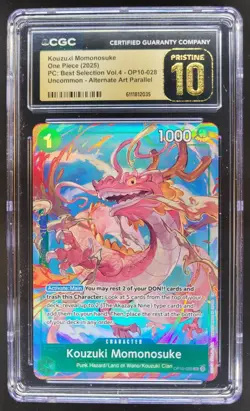 2025 ONE PIECE CCG KOUZUKI MOMONOSUKE ALT ART OP10-028 CGC 10 PRISTINE A PT - Image 1