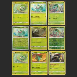Bulbasaur Ivysaur Venusaur Pokemon Card Collection Set of 9 Reverse Holo Grass - Image 1