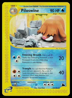 Pokemon Card - Piloswine Skyridge 24/144 Rare Non-Holo - Image 1