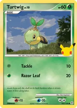 Lightly Played, English Pokemon Regular Turtwig - 103/130 - First Partner Pack P - Image 1