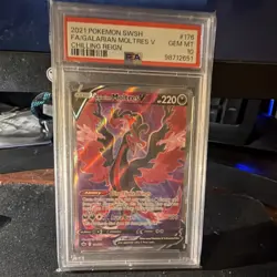 Pokemon Galarian Moltres V Full Art Holo Chilling Reign 176/198 PSA 10 - Image 3