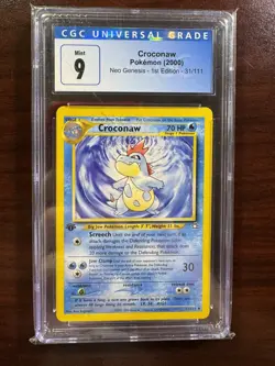 2000 Pokemon TCG - Croconaw - Neo Genesis 1 Edition 31/111 - CGC 9 Mint - Image 1