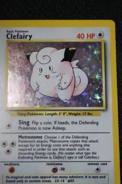 Clefairy Base Set 5/102 Holo Rare HOLO Pokemon (Scratched) - Image 3