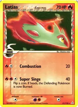 Pokemon TCG Latias EX Holon Phantoms 21/110 Regular Rare LP - Image 1