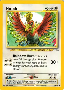 Pokemon TCG Ho-oh 18/64 Neo Revelation Regular Unlimited LP - Image 1