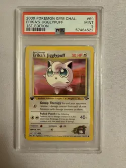 2000 Pokemon - 1st Edition Erika’s Jigglypuff Gym Challenge 69/132 - PSA 9 Mint! - Image 1