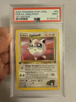 2000 Pokemon - 1st Edition Erika’s Jigglypuff Gym Challenge 69/132 - PSA 9 Mint! - Image 2