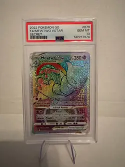 Mewtwo VSTAR (Secret) 079/078 Pokemon GO Holo Rainbow PSA 10 - Image 1