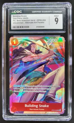 2025 ONE PIECE CCG BUILDING SNAKE ALT ART OP09-008 CGC 9 A PT - Image 1