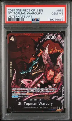 2025 ONE PIECE OP13-CARRYING ON HIS WILL ALTERNATE ART ST. TOPMAN WARCURY PSA 10 - Image 1