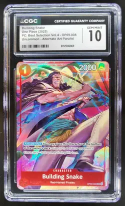2025 ONE PIECE CCG BUILDING SNAKE ALTERNATE ART OP09-008 CGC 10 A PT - Image 1