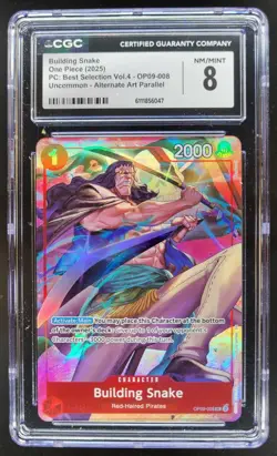2025 ONE PIECE CCG BUILDING SNAKE ALTERNATE ART OP09-008 CGC 8 A PT - Image 1