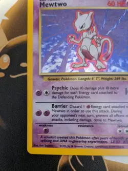 Pokemon Mewtwo TCG Base Set Holo Unlimited Rare Card 10/102 - Image 3
