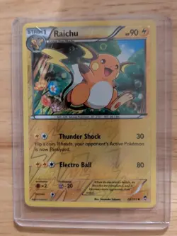 2014 Pokemon TCG XY Furious Fist Raichu Reverse Holo Card #28/111 - Image 1