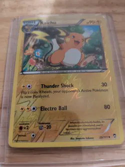 2014 Pokemon TCG XY Furious Fist Raichu Reverse Holo Card #28/111 - Image 2