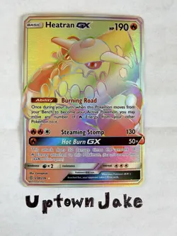 Pokemon Unified Minds Heatran GX Rainbow Secret Rare Card #238/236 - Image 1