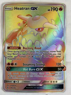 Pokemon Unified Minds Heatran GX Rainbow Secret Rare Card #238/236 - Image 2