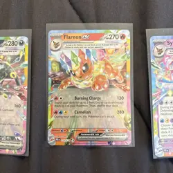 Pokemon Card Lot 4 English IR NM Prismatic Umbreon Sylveon Vaporean Flareon - Image 3