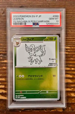 PSA 10 Leafeon Yu Nagaba x PCG Campaign 068/SV-P Promo Pokemon Card 2023 MINT - Image 1